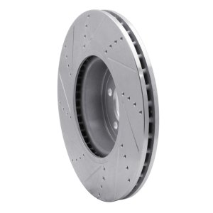 BMW 335I xDrive Brake Rotor (1) - Front Right - R1 Concepts - Drilled & Slotted - Silver - `13-`20